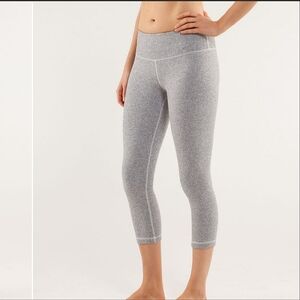 Lululemon Wunder Under Crop Herringbone White Black Size 12